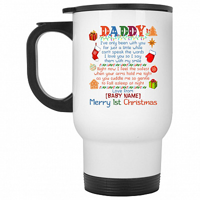 14 oz. White Travel Mug