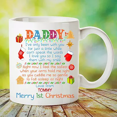 Personalized Baby to Daddy I've Only Been with You for Just a Little While I Love You Coffee Mug - Water Bottle