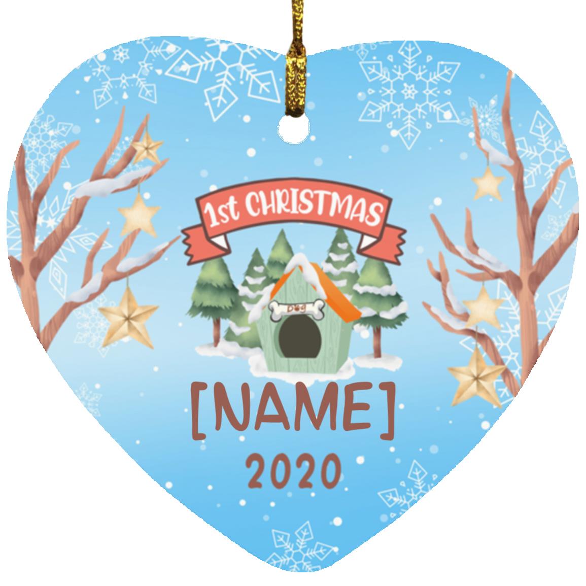 Dogs First Christmas Ornament Personalized Dog Christmas Ornament Cubebik