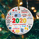2020 A Year To Forger Decorative Christmas Ornament - Holiday Flat Circle Ornament - Holiday Decoration Gift
