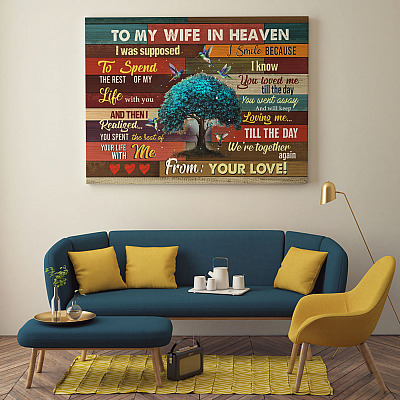 Alternative view of Hummingbird To My Wife In Heaven I Was Supposed To Spend The Rest Of My Life Canvas Prints - Unframed Poster