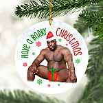 Have A Barry Christmas Funny Barry Meme Ugly Sweater Circle Ornament