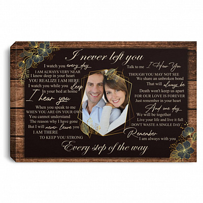 Personalized Photo I Never Left You, White, 0.75'' Framed Canvas