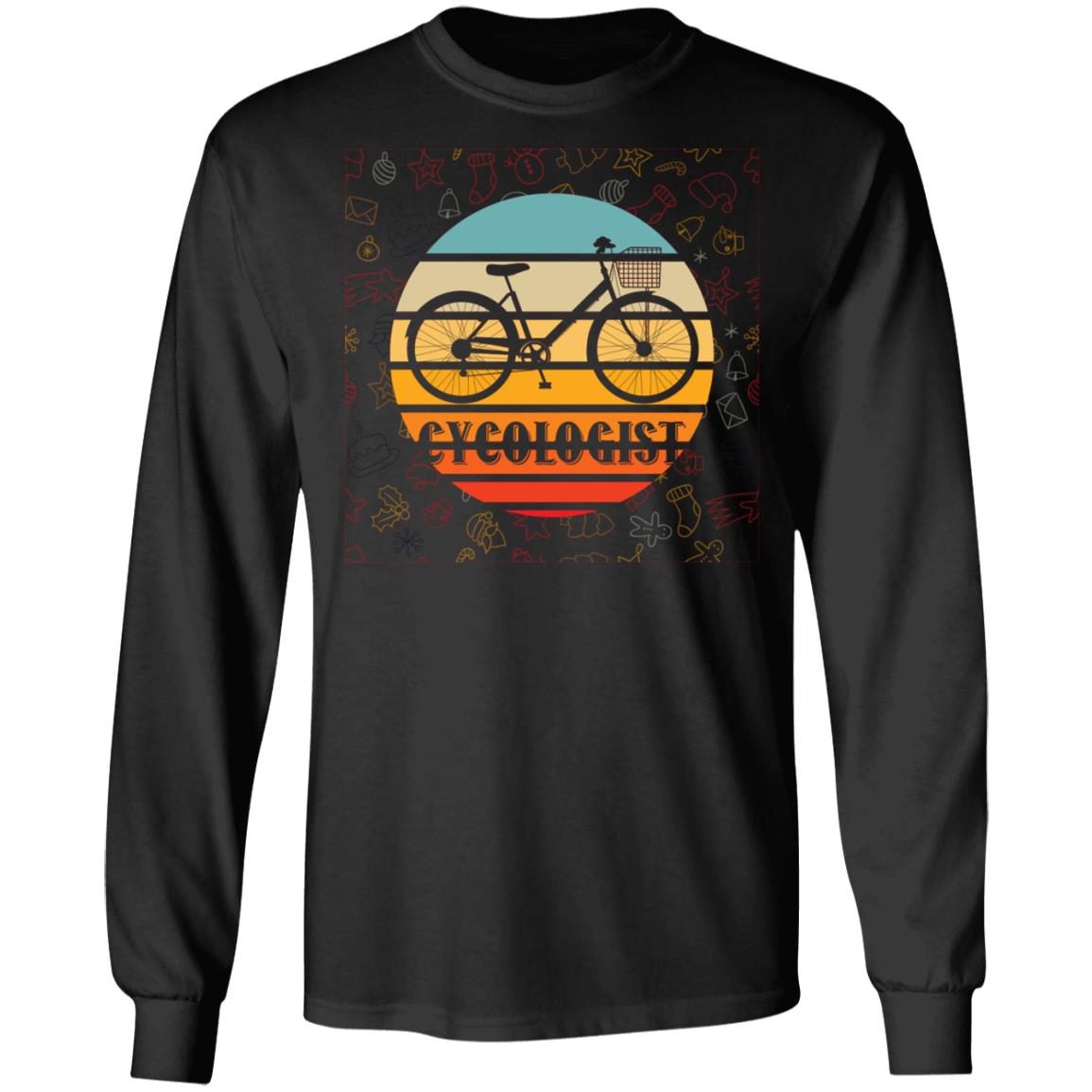 Cycologist Funny Biking, Black, Long Sleeve