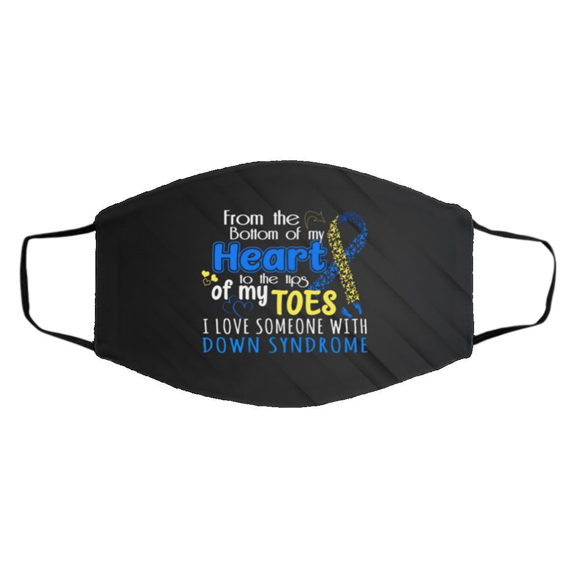 Down Syndrome Awareness Face Mask, White, Cloth Face Cover – Medium/Large