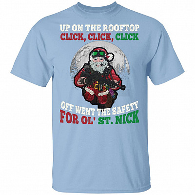 Up On The Rooftop Click Click Click Off Went, Light Blue, Unisex T-Shirt
