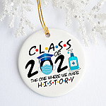 Class Of 2021 The One Where We Made History Graduation Quarantine Christmas Pandemic Circle Ornament