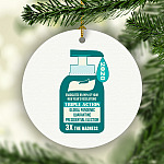 Funny Hand Sanitizer 2020 Global Pandemic Christmas Quarantine Wash Your Hands Gag Gift Holiday Circle Ornament