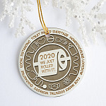 Pandemic Christmas 2020 Just Rolled With It Funny Xmas Toilet Paper Holiday Circle Ornament Keepsake