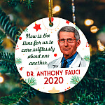 Now Is The Time To Care About One Another Decorative Christmas Ornament - Holiday Flat Circle Ornament