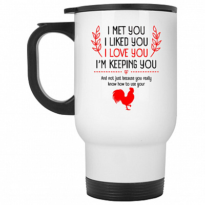 14 oz. White Travel Mug