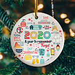 2020 the Year to Forget - 2020 Pandemic Annual Events Quarantine Christmas Circle Ornament