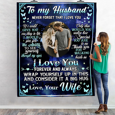 Alternative view of Personalized Photo To My Husband Never Forget That I Love You Fleece Blanket - Sherpa Blanket