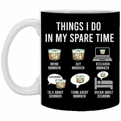 Bourbon Mug, Black, 11 oz. White Mug