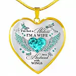 I'm Not A Widow I'm A Wife To A Husband With Dragonfly Wings Heart Necklace - In Memory Of Husband Necklace - Heart Luxury Necklace (Gold Plated) I'm Not A Widow I'm A Wife To A Husband With Dragonfly Wings Heart Necklace - In Memory Of Husband Necklace - Heart Luxury Necklace (Gold Plated)