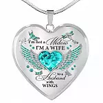 I'm Not A Widow I'm A Wife To A Husband With Dragonfly Wings Heart Necklace - In Memory Of Husband Necklace - Heart Luxury Necklace (Silver) I'm Not A Widow I'm A Wife To A Husband With Dragonfly Wings Heart Necklace - In Memory Of Husband Necklace - Heart Luxury Necklace (Silver)