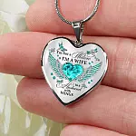 I'm Not A Widow I'm A Wife To A Husband With Dragonfly Wings Heart Necklace - In Memory Of Husband Necklace - Heart Luxury Necklace (Silver) I'm Not A Widow I'm A Wife To A Husband With Dragonfly Wings Heart Necklace - In Memory Of Husband Necklace - Heart Luxury Necklace (Silver)