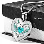 I'm Not A Widow I'm A Wife To A Husband With Dragonfly Wings Heart Necklace - In Memory Of Husband Necklace - Heart Luxury Necklace (Silver) I'm Not A Widow I'm A Wife To A Husband With Dragonfly Wings Heart Necklace - In Memory Of Husband Necklace - Heart Luxury Necklace (Silver)