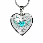 I'm Not A Widow I'm A Wife To A Husband With Dragonfly Wings Heart Necklace - In Memory Of Husband Necklace - Heart Luxury Necklace (Silver) I'm Not A Widow I'm A Wife To A Husband With Dragonfly Wings Heart Necklace - In Memory Of Husband Necklace - Heart Luxury Necklace (Silver)