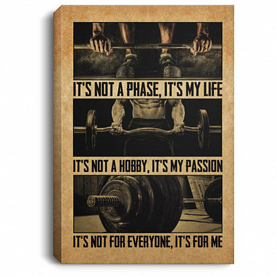 Weightlifting Canvas, White, 0.75'' Framed Canvas