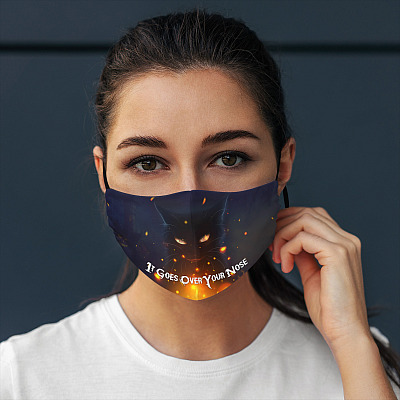 Alternative view of It Goes Over Your Nose Funny Washable Reusable Custom Printed Cloth Face Mask Cover