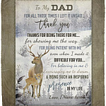Personalized To My Dad Mink Blanket, White, Cozy Plush Fleece Blanket - 50x60