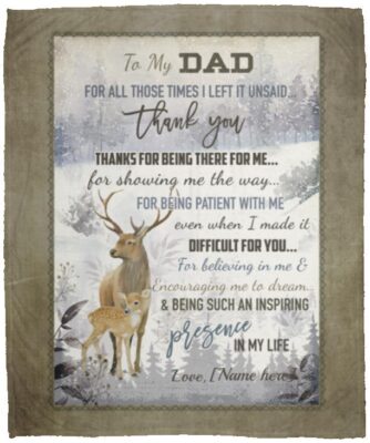 Personalized To My Dad Mink Blanket, White, Cozy Plush Fleece Blanket - 50x60