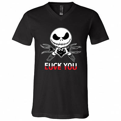 Love You Fuck You T-shirts, Black, V-Neck T-Shirt