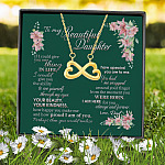 2VT. Dad To My Beautiful Daughter If I Could Infinity Heart Necklace (Gold) 7