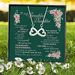 2VT. Dad To My Beautiful Daughter If I Could Infinity Heart Necklace (Silver) 7