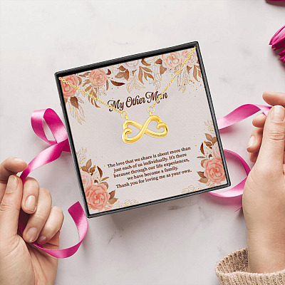My Other Mom The Love That We Share Stepmom Infinity Heart Pendant Necklace - Mother In Law Necklace Gift