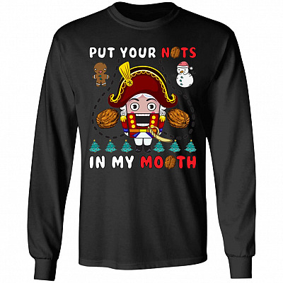 Nuts Hoodie, Black, Long Sleeve