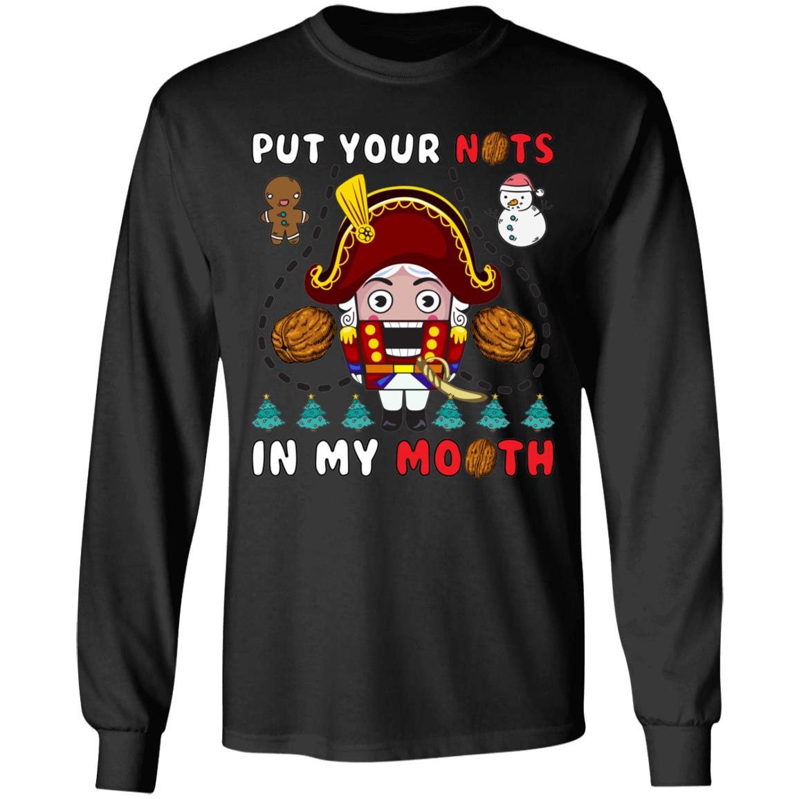 Nuts Hoodie, Black, Long Sleeve