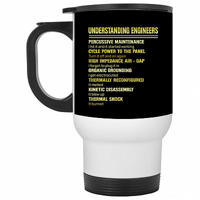 14 oz. White Travel Mug
