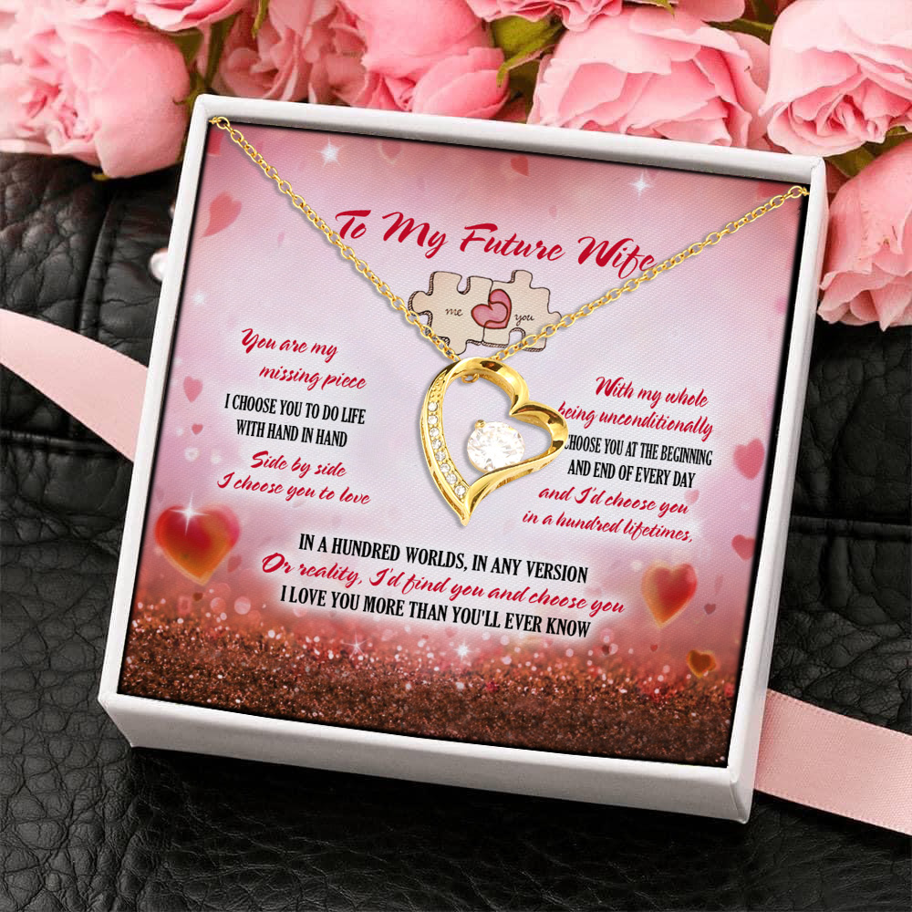 5Th. Missing Piece.futurewife Forever Love Necklace (Gold) 4
