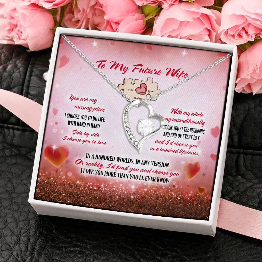 5Th. Missing Piece.futurewife Forever Love Necklace (Silver) 4