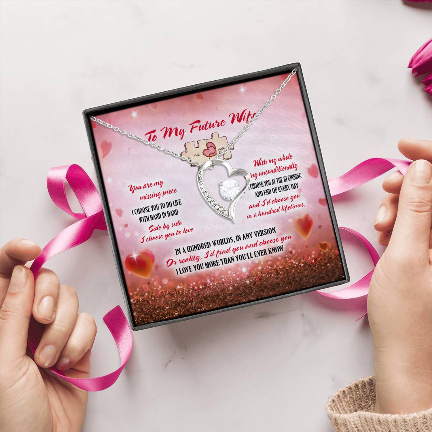 5Th. Missing Piece.futurewife Forever Love Necklace (Silver) 5