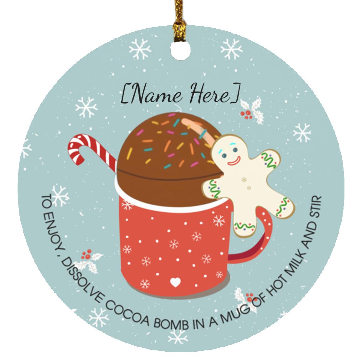 Hot Cocoa Bomb Tag Ornament Personalized Hot Chocolate Bomb Christmas Ornament Cubebik