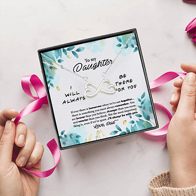 Alternative view of From Dad To My Daughter I Will Always Be There For You Love Dad Infinity Heart Pendant Necklace