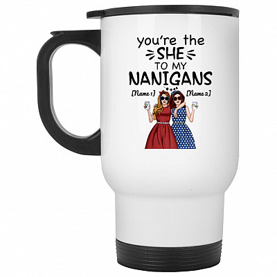 14 oz. White Travel Mug