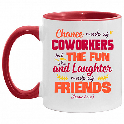 Personalized Chance Made Us Accent Mug, White/Red, 11 oz. Accent Mug