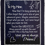 Personalized To My Mom Blanket, White, Cozy Plush Fleece Blanket - 50x60 Personalized To My Mom Blanket, White, Cozy Plush Fleece Blanket - 50x60