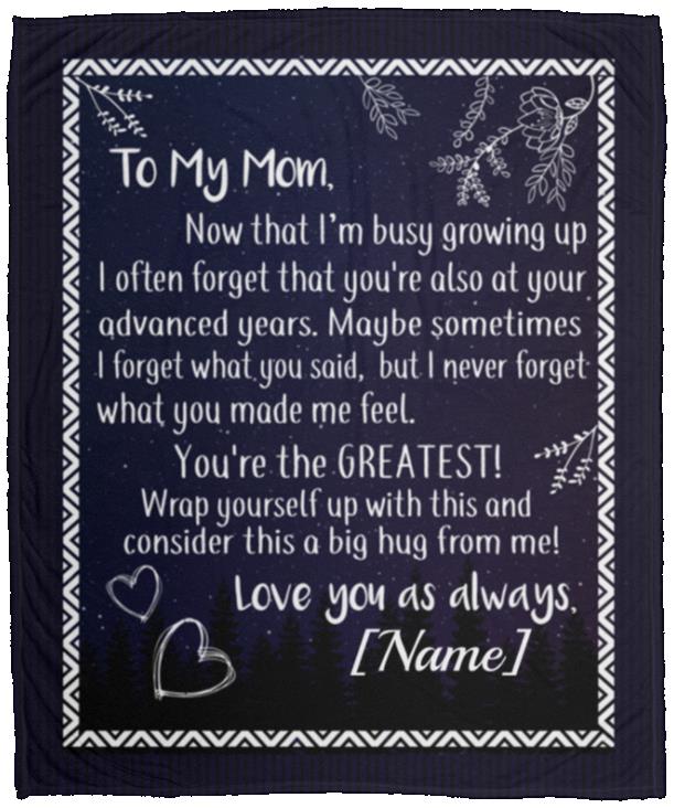 Personalized To My Mom Blanket, White, Cozy Plush Fleece Blanket - 50x60 Personalized To My Mom Blanket, White, Cozy Plush Fleece Blanket - 50x60