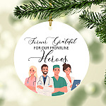 Forever Grateful for Our Frontline Heroes 2020 Pandemic Healthcare Workers Christmas Holiday Circle Ornament