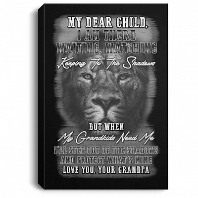 To My Grandkids Framed Canvas, White, 0.75'' Framed Canvas
