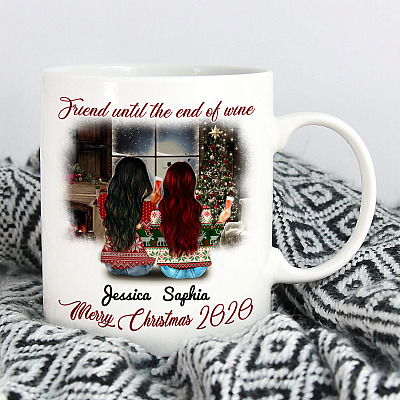 Personalized Friends Until the End of Wine Gift for Best Friends Ceramic Coffee Mug - Water Bottle