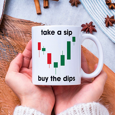 Alternative view of Take A Sip Buy The Dips Ceramic Coffee Mug - Beer Stein - Water Bottle - Color Changing Mug