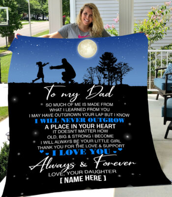 Alternative view of Personalized to My Dad Always Be Your Little Girl Fleece Blanket - Sherpa Blanket - Woven Blanket