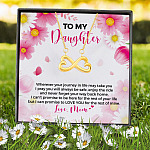 5VT. To My Daughter Wherever Journey Infinity Heart Necklace (Gold) 7