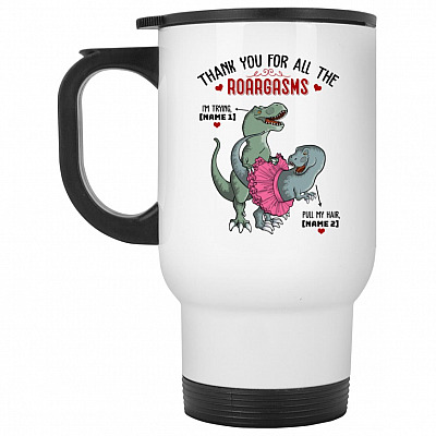 14 oz. White Travel Mug